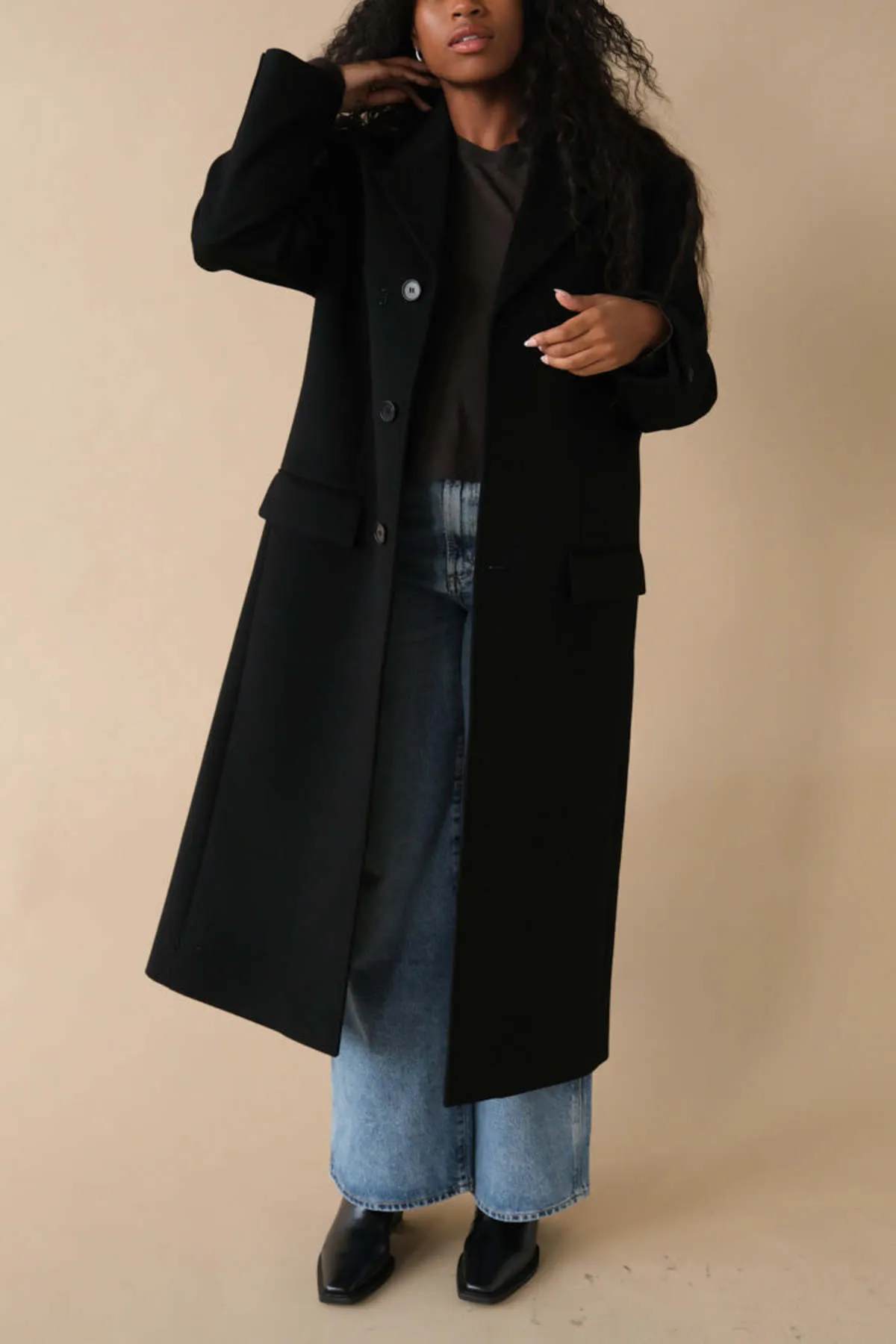 2-way 3 Button Cashmere Coat