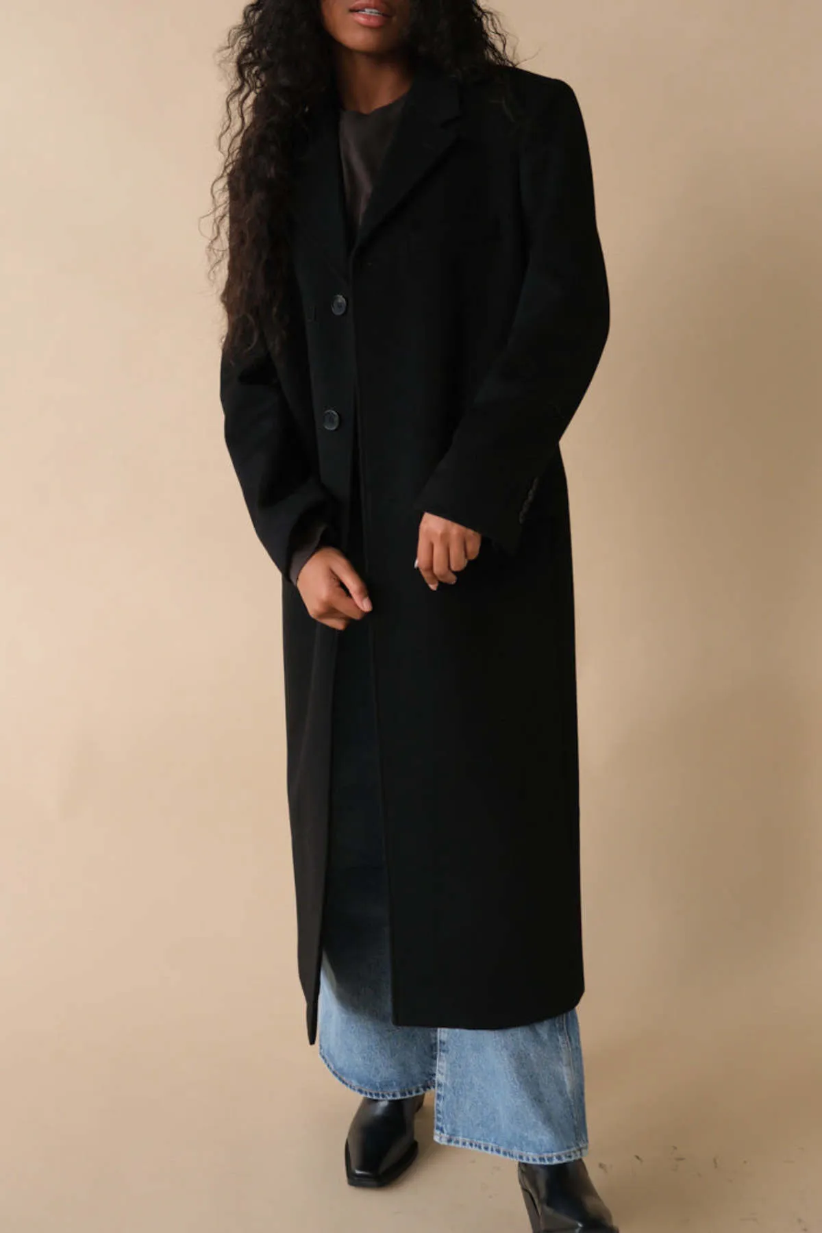 2-way 3 Button Cashmere Coat