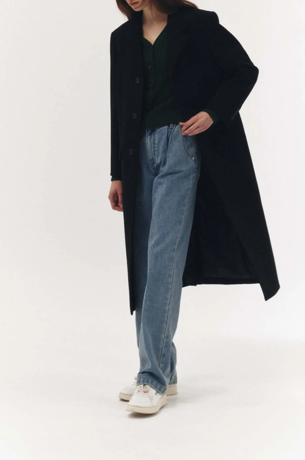 2-way 3 Button Cashmere Coat