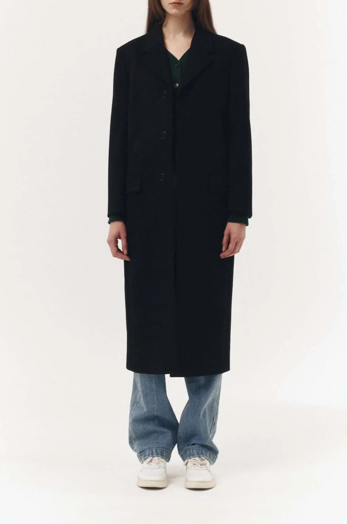 2-way 3 Button Cashmere Coat