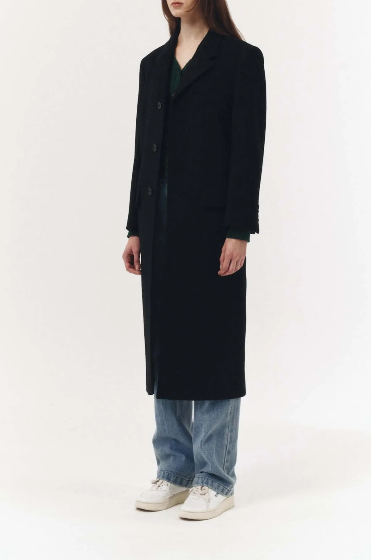 2-way 3 Button Cashmere Coat