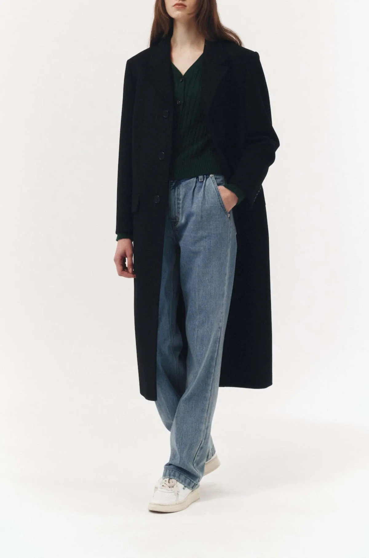 2-way 3 Button Cashmere Coat