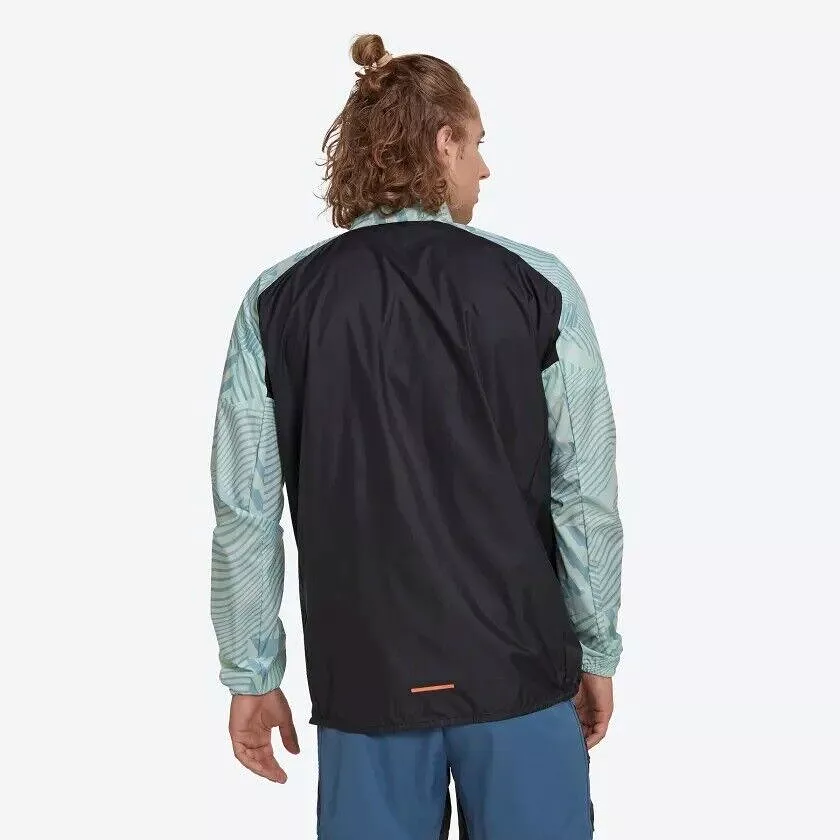 adidas TERREX Trail Running Windbreaker Mens Jacket Blue Or Green Coat Parley