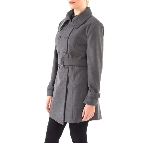 Alpine Swiss Keira Womens Wool Double Breasted Belted Trench Coat