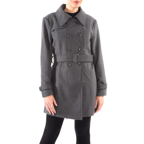 Alpine Swiss Keira Womens Wool Double Breasted Belted Trench Coat