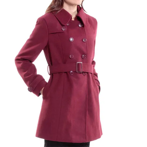 Alpine Swiss Keira Womens Wool Double Breasted Belted Trench Coat