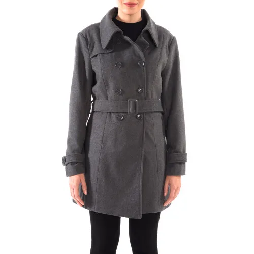 Alpine Swiss Keira Womens Wool Double Breasted Belted Trench Coat