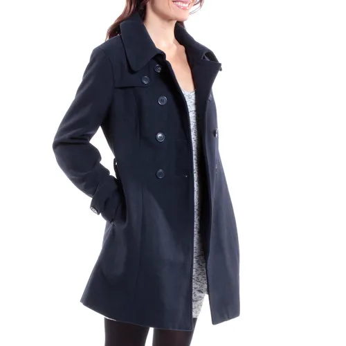 Alpine Swiss Keira Womens Wool Double Breasted Belted Trench Coat