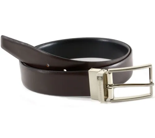 Alpine Swiss Mens Belt Reversible Black Brown Leather Dress Belt Imported from Spain