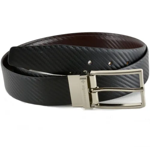 Alpine Swiss Mens Belt Reversible Black Brown Leather Dress Belt Imported from Spain