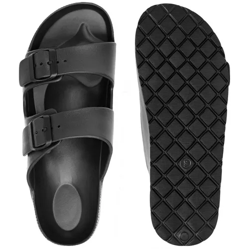 Alpine Swiss Mens Double Strap Slide Sandals EVA Flat Casual Comfortable Shoes