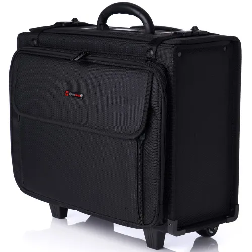 Alpine Swiss Rolling 17” Laptop Briefcase Hard Side Catalog Case on Wheels