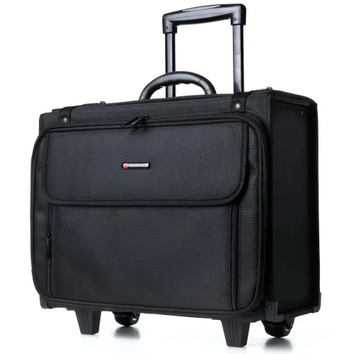 Alpine Swiss Rolling 17” Laptop Briefcase Hard Side Catalog Case on Wheels