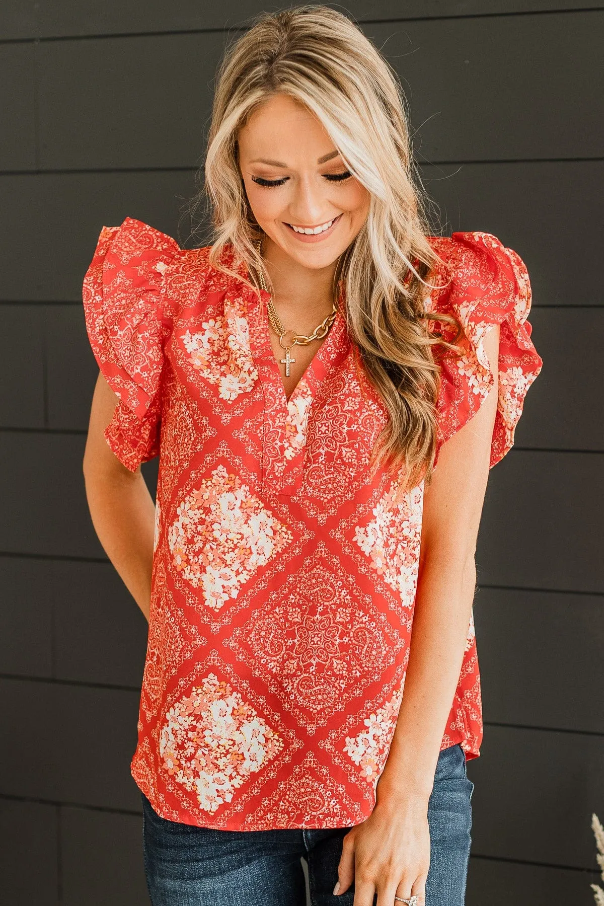 Always On Your Mind Blouse- Red