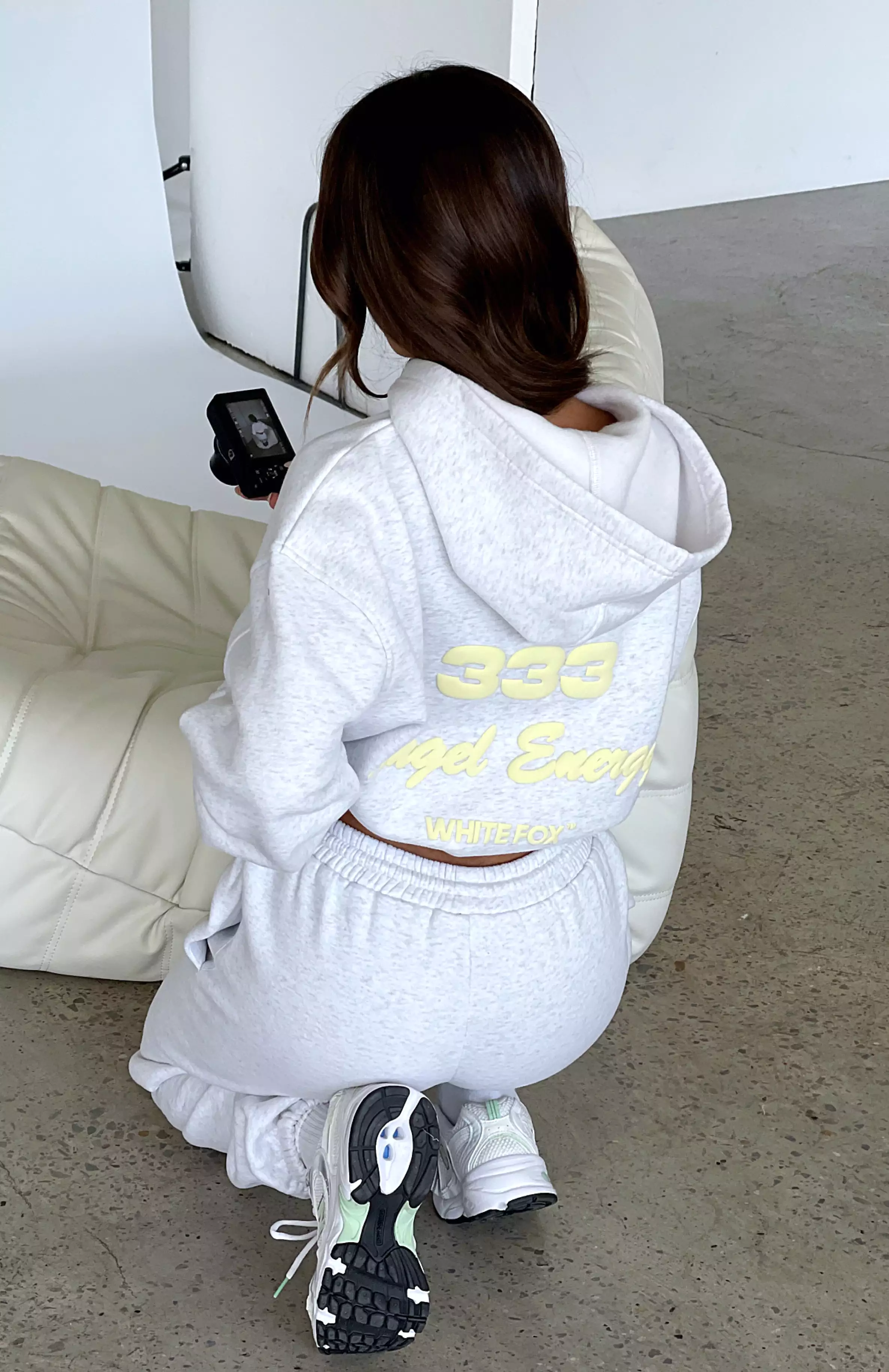 Angel Energy Oversized Hoodie Grey Marle