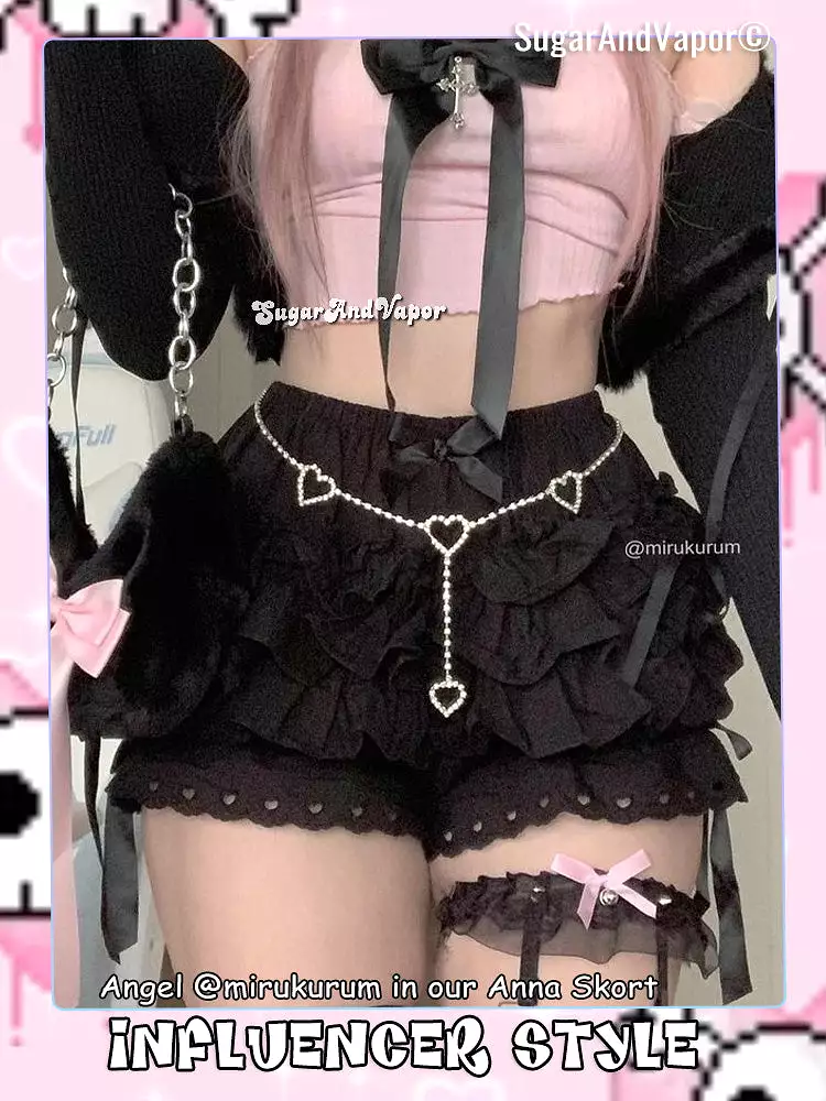 ANNA Lolita Flared Lace Mini Skirt (Skort)