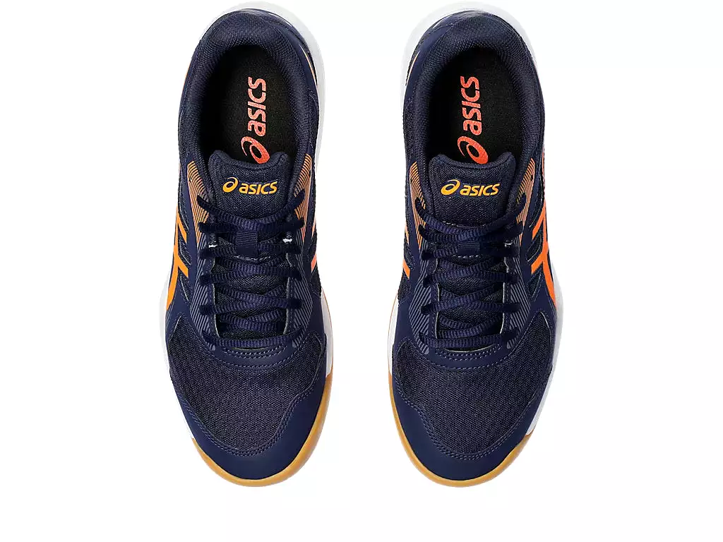 Asics Upcourt 5 Badminton Shoes - Peacoat/Shocking Orange