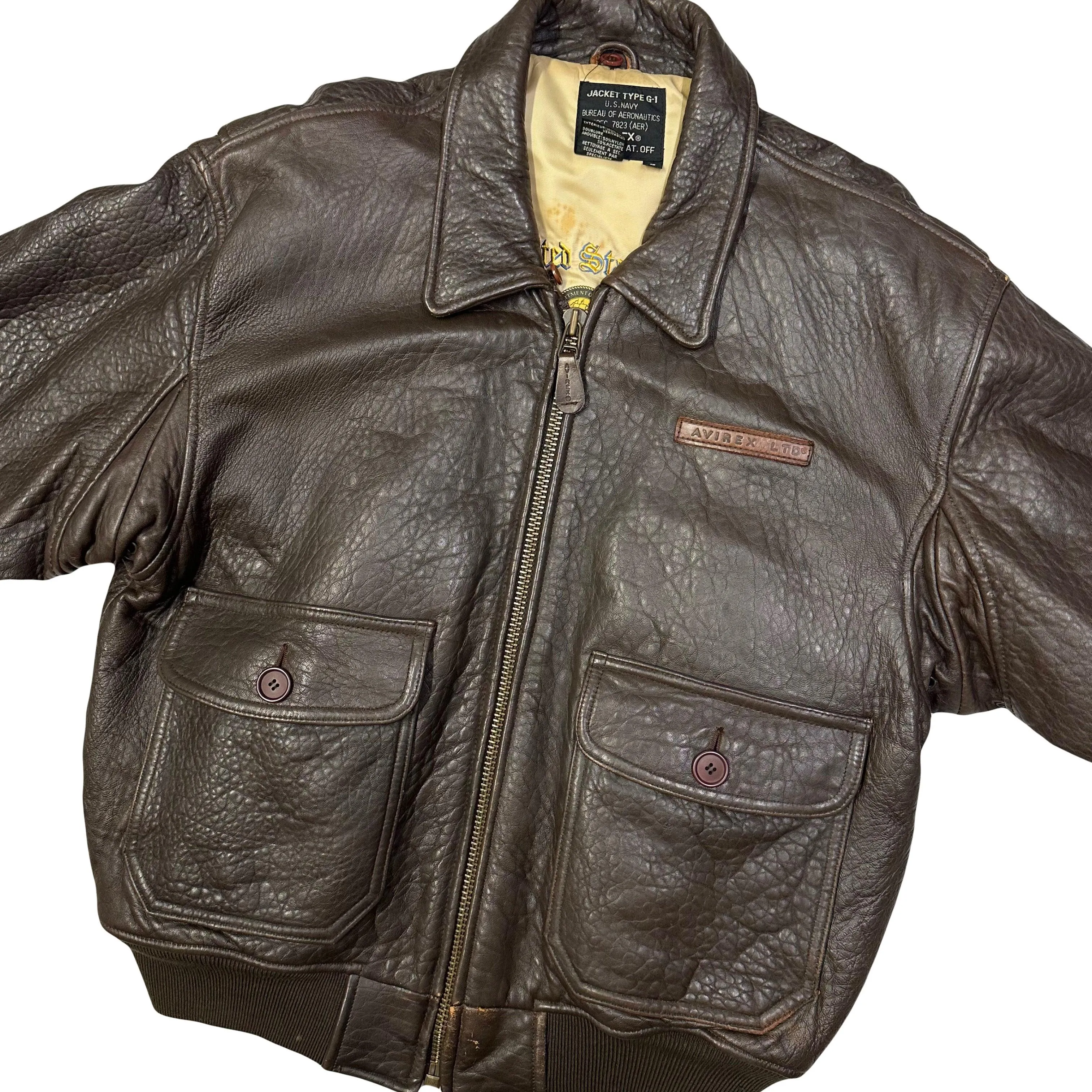 Avirex A-2 Leather Jacket In Brown ( S )