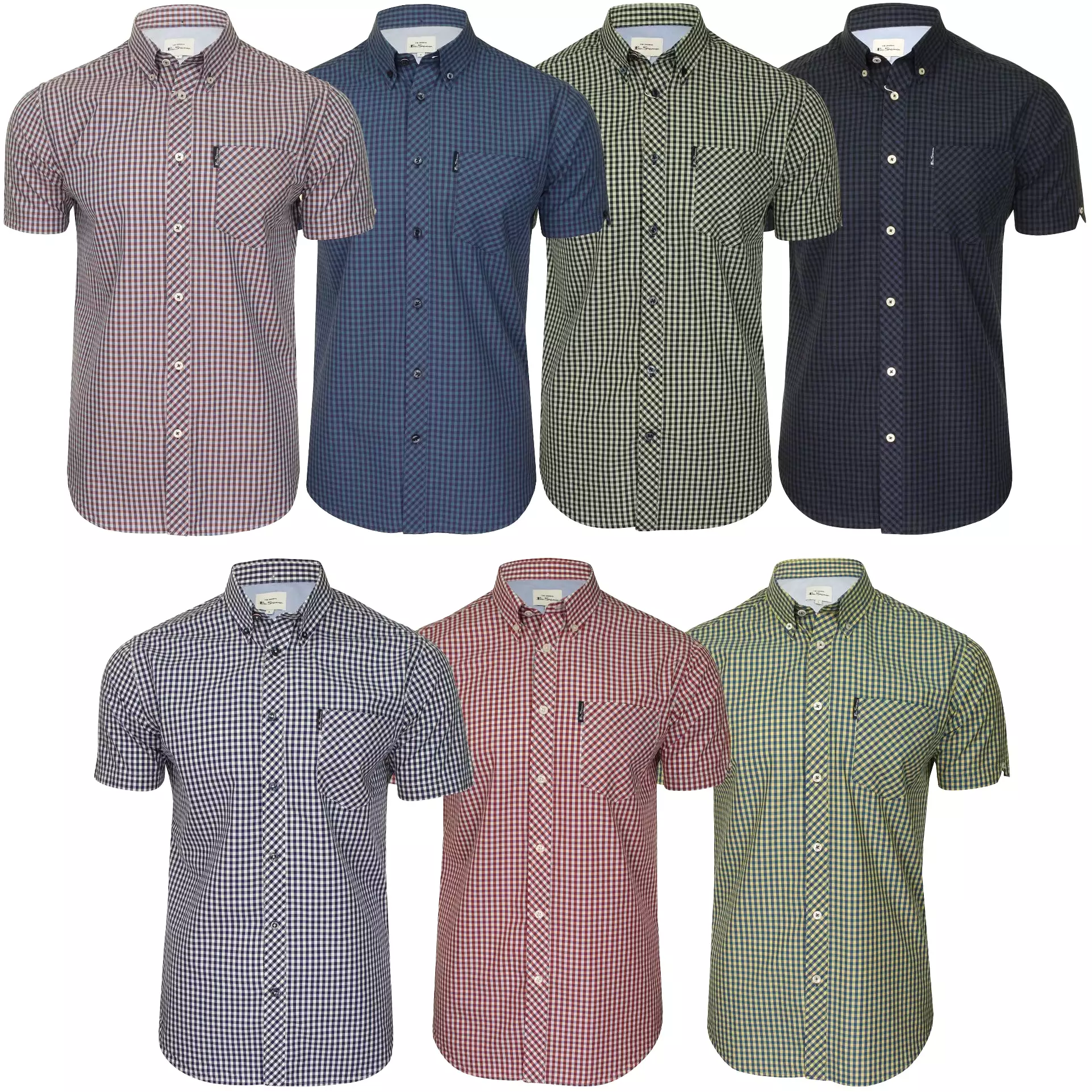 Ben Sherman Mens Signature Gingham Shirt - Short Sleeved