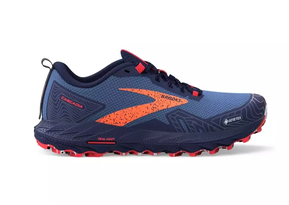 Brooks Cascadia 17 GTX (B Width) - Navy/ Bittersweet/ Peacoat (Womens)