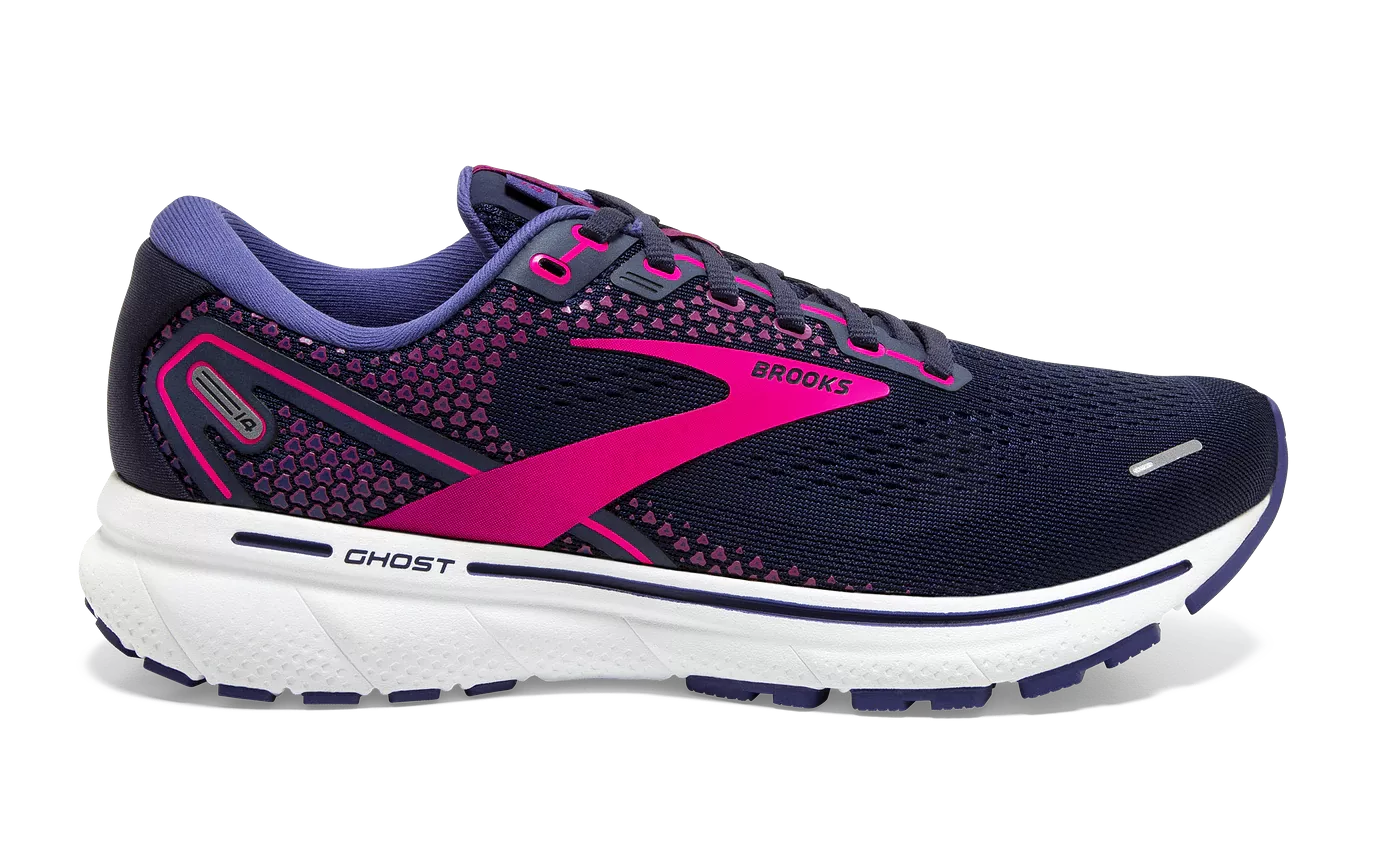 Brooks Ghost 14 Ladies Running Shoe Peacoat/Pink/White