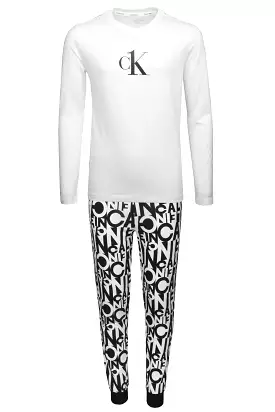 Calvin Klein Boys PJ/ Pyjama Set Long Sleeve Cuffed Pant