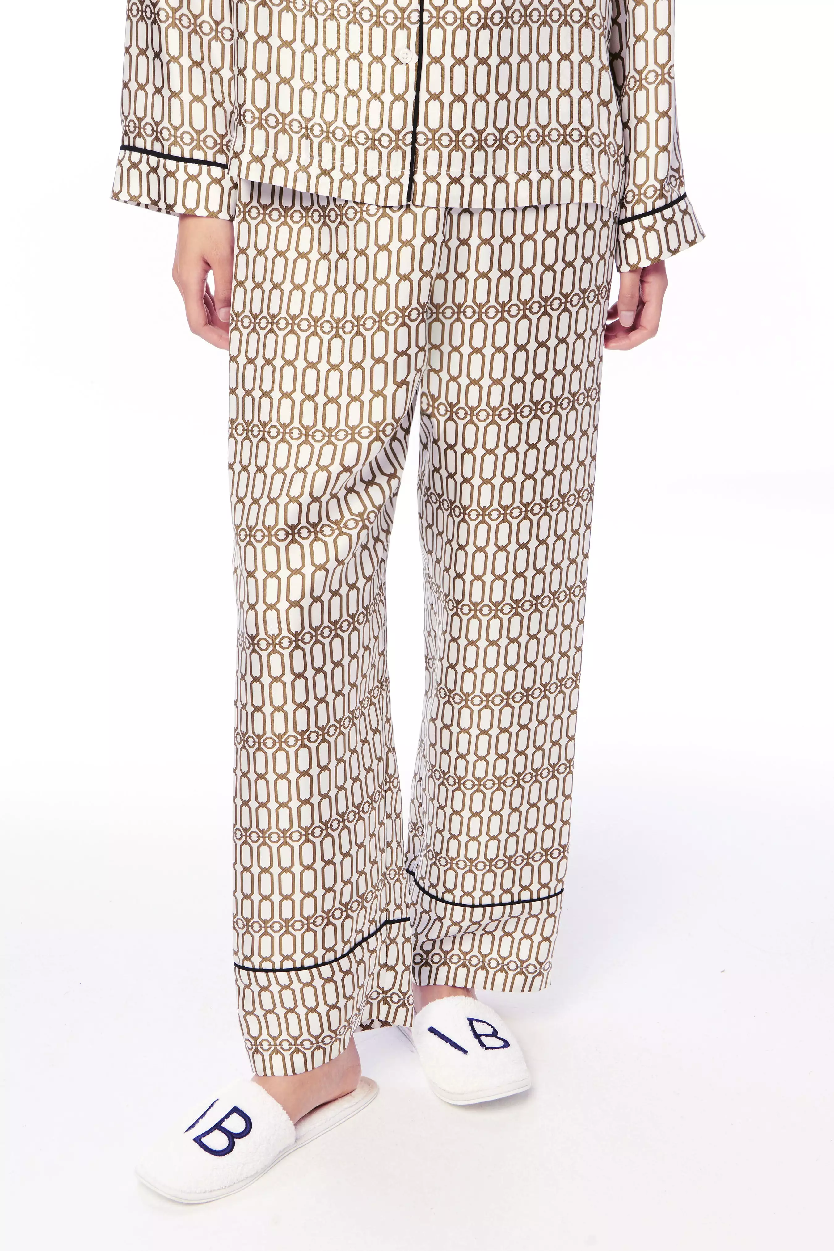 Chain Print Pyjama Set in Ivory