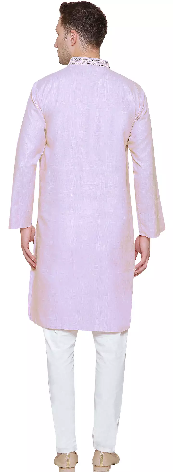 Cotton Embroidered Mens Kurta Pajama India Clothes (Purple)