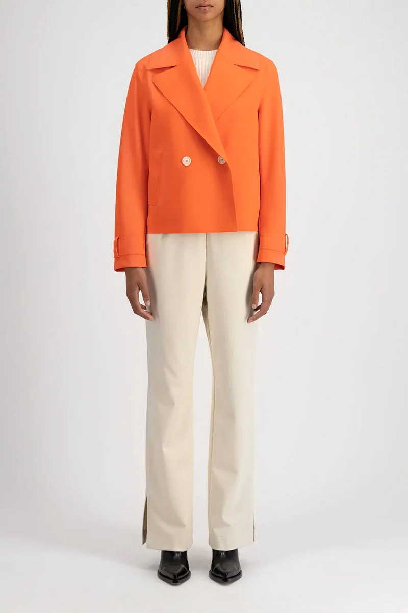 Cropped Peacoat Scuba - Bright Coral