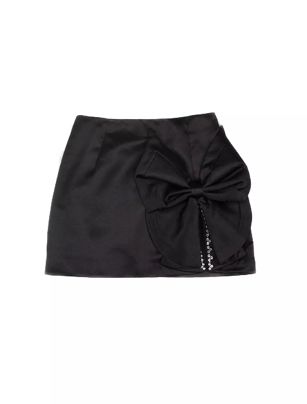 Crystal Bow Trimmed Mini Skirt