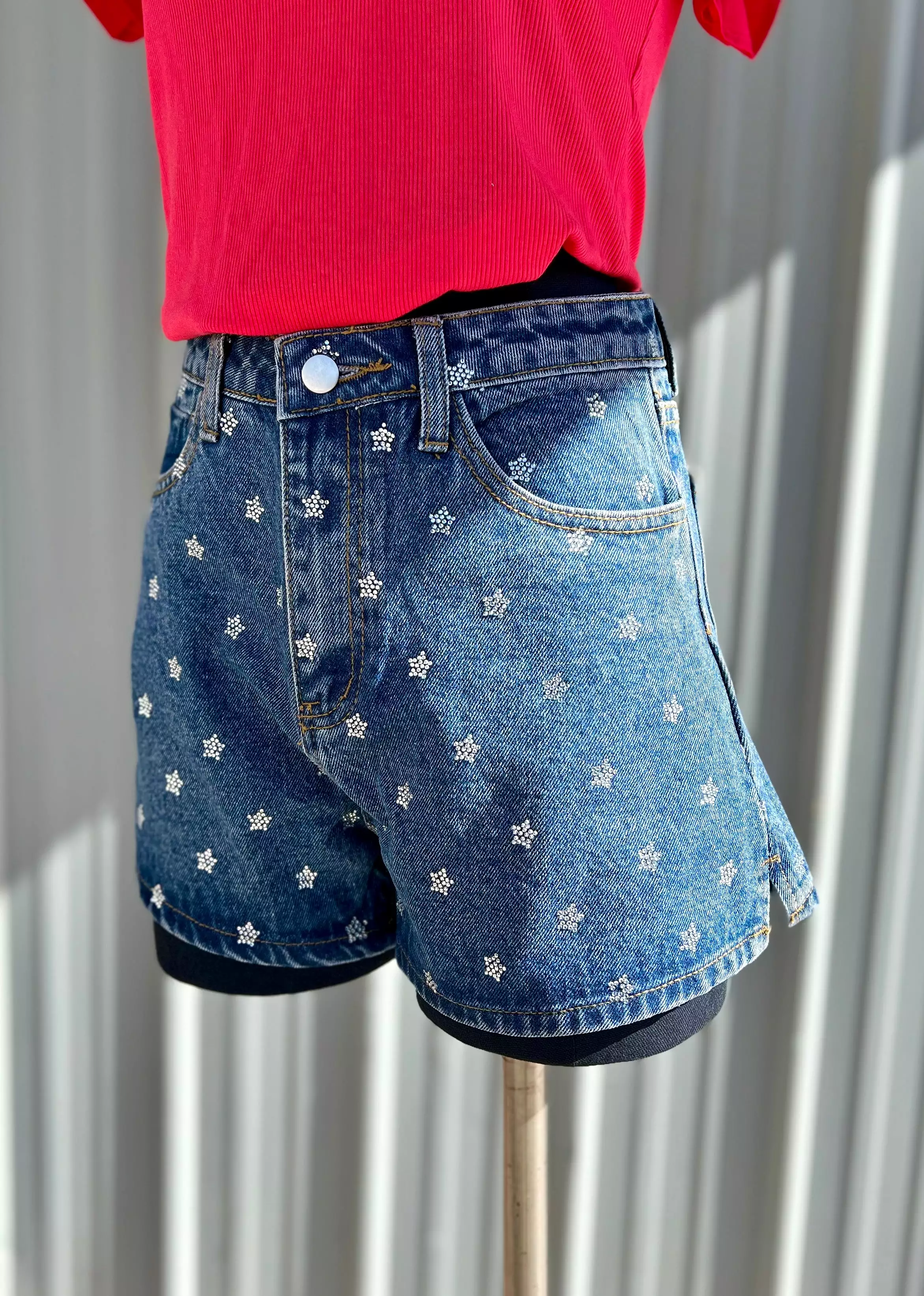 Crystal Star Denim Shorts