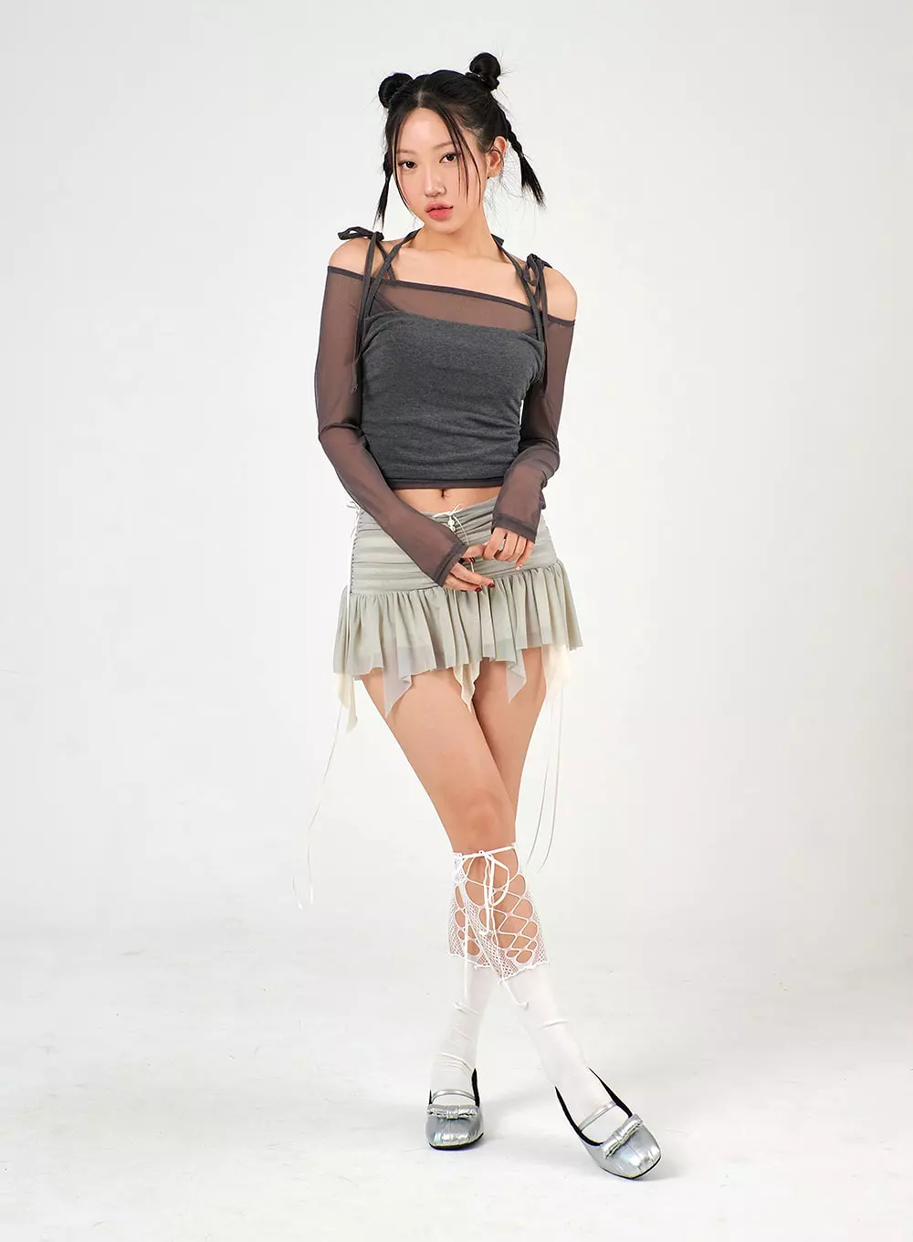 Fairy Ruffled Mesh Mini Skirt IJ402