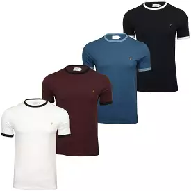 Farah Mens 'Groves Ringer' Crew Neck T-Shirt. Short Sleeved.