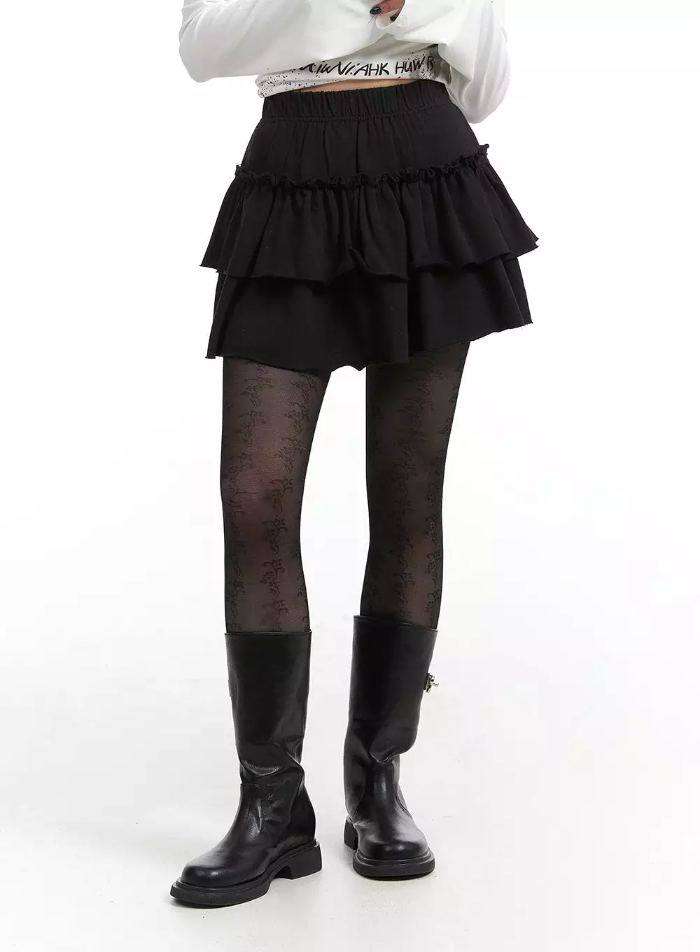 Frill Layered Mini Skirt IJ410