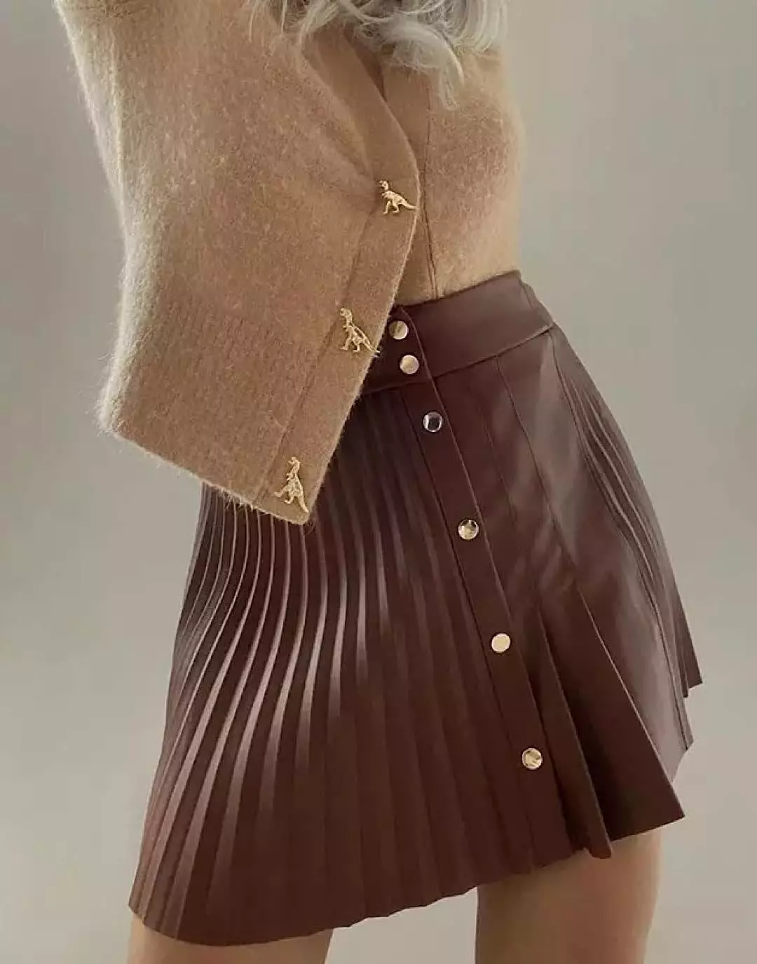 High Waisted PU Leather Mini Skirt