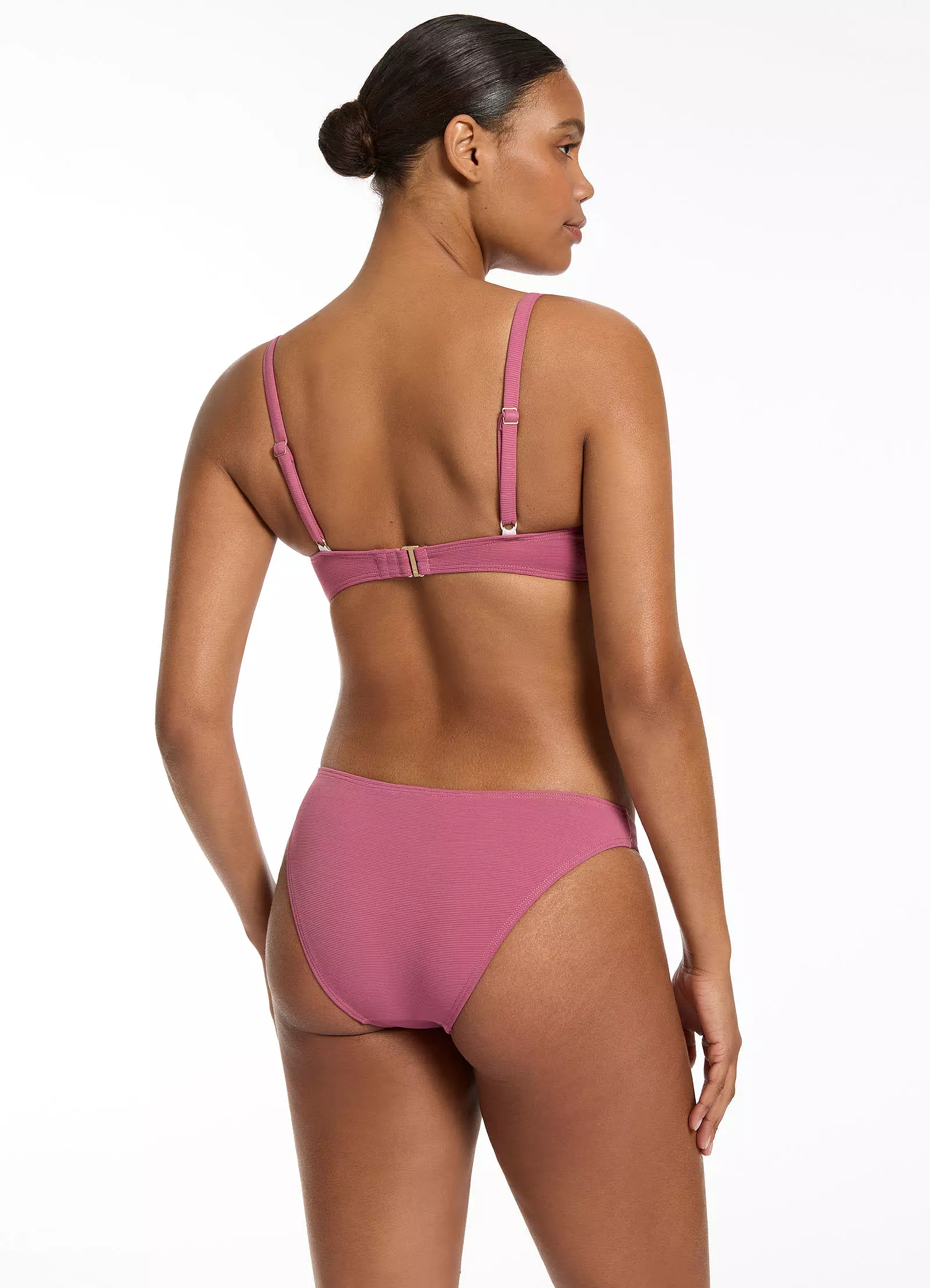 Isla Rib Hipster Bikini Bottom - Mauve