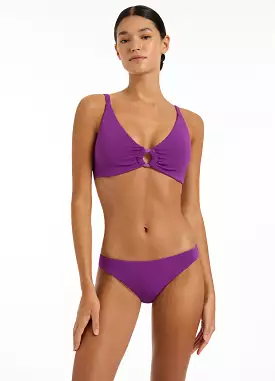 Isla Rib Hipster Bikini Bottom - Wine Cup