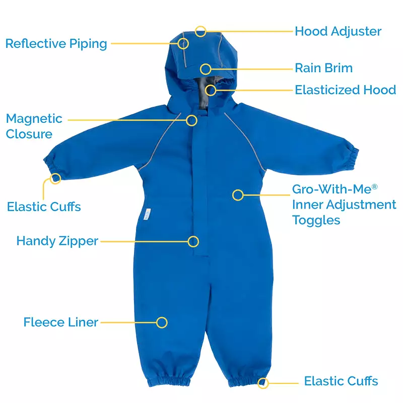 Jan & Jul Dinoland Cozy-Dry Fleece Lined Rain Play Suit