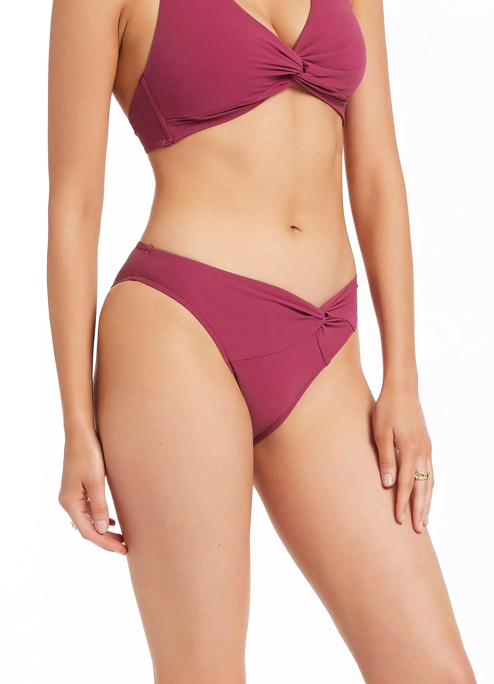 Jetset Twist Front Bikini Bottom - Orchid