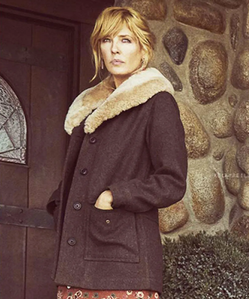 Kelly Reilly Yellowstone Shawl Collar Coat