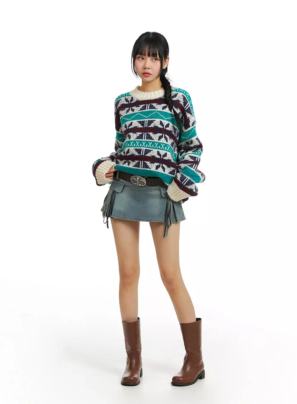 Low Waist Denim Cargo Mini Skirt CJ412