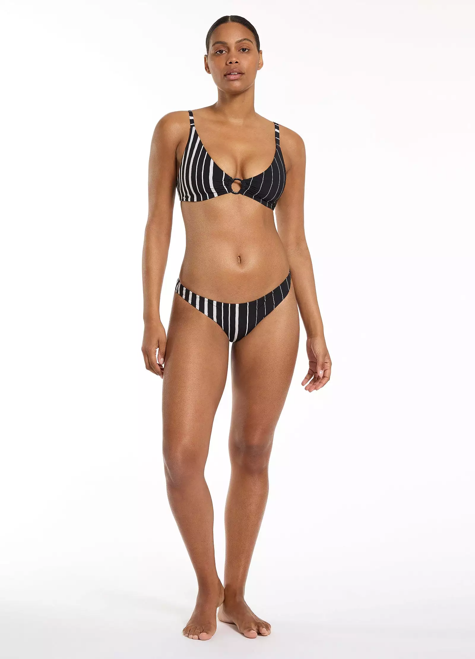 Lunar Stripe Lunar Stripe Hipster Bikini Bottom - Black/Chalk