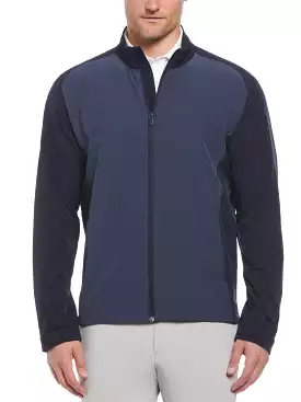 Mens Heathered Block Full Zip Golf Jacket