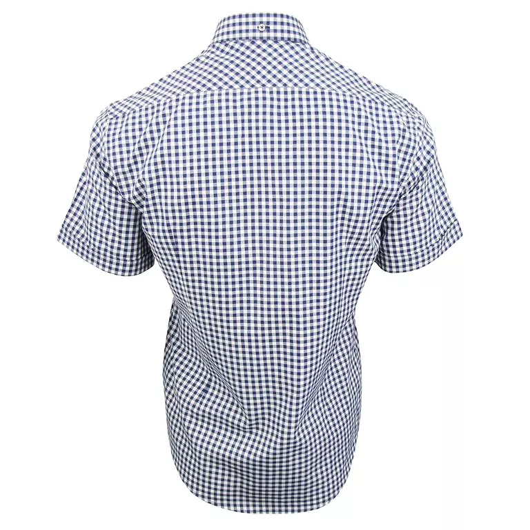 Mens Short Sleeve Gingham Check Shirt Button Down Collar Slim Fit By Xact