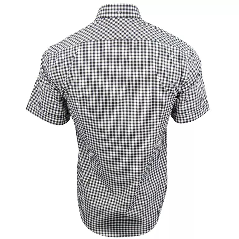 Mens Short Sleeve Gingham Check Shirt Button Down Collar Slim Fit By Xact