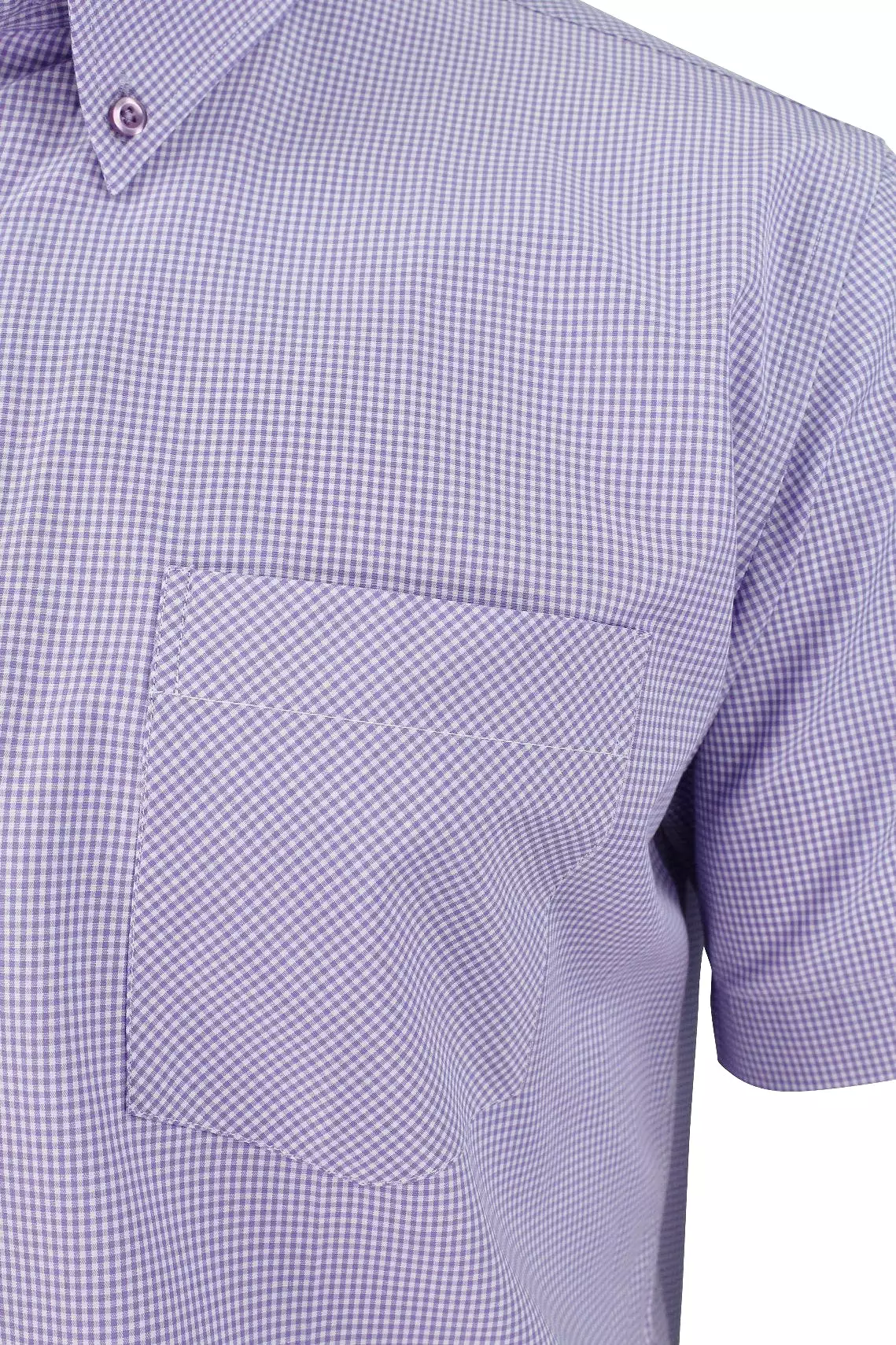 Mens Short Sleeved Shirt by Xact Clothing Micro Gingham Check