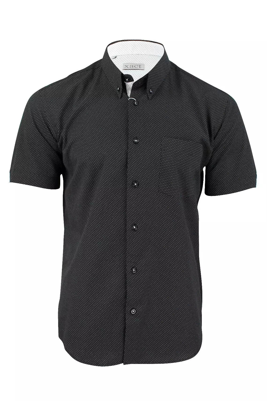 Mens Short Sleeved Shirt by Xact Clothing Mini Polka Dot