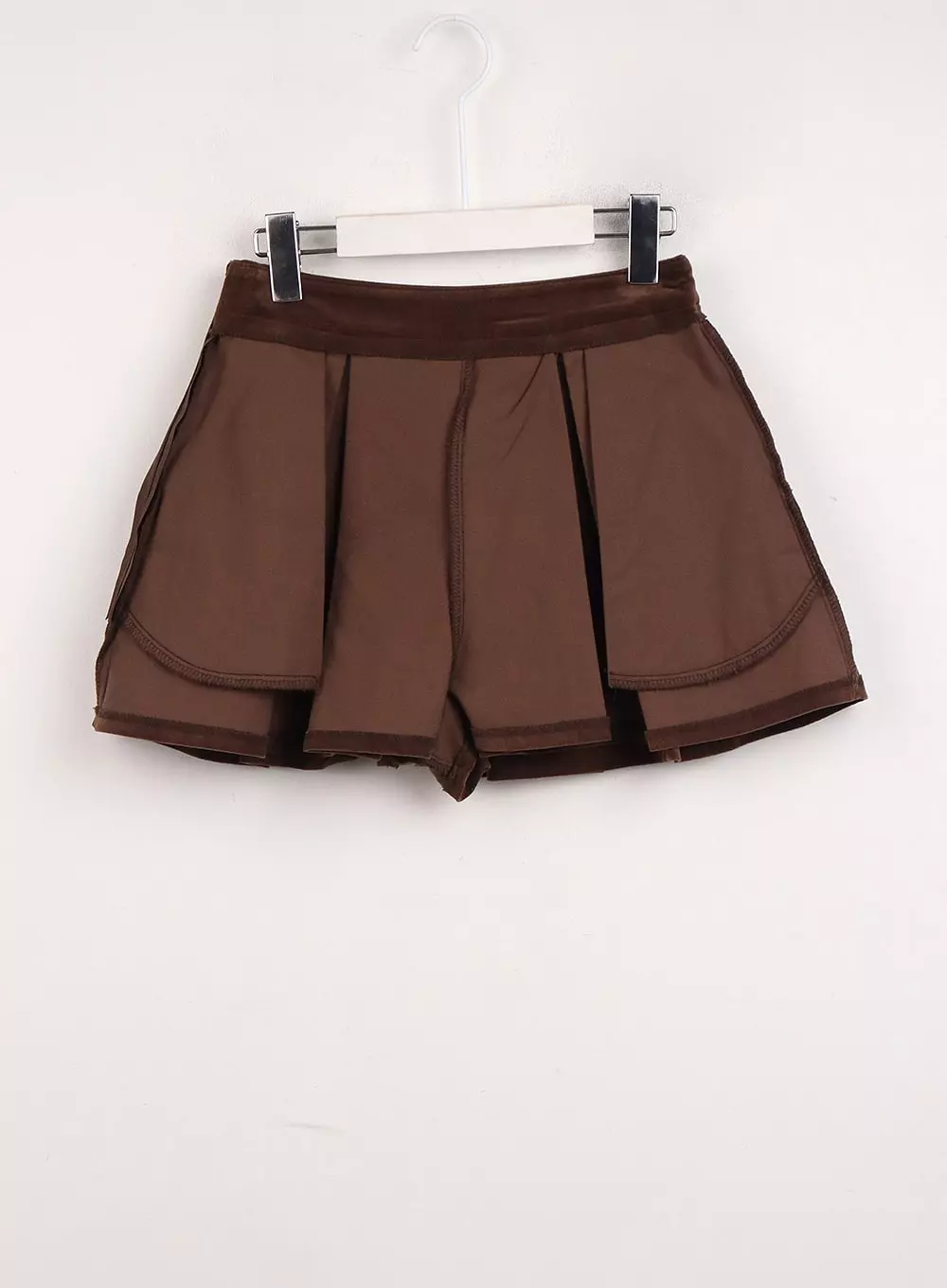 Mid Waist Solid Pleated Mini Skirt IJ411