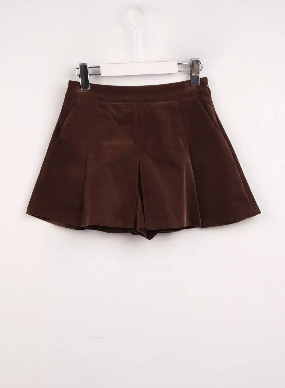 Mid Waist Solid Pleated Mini Skirt IJ411