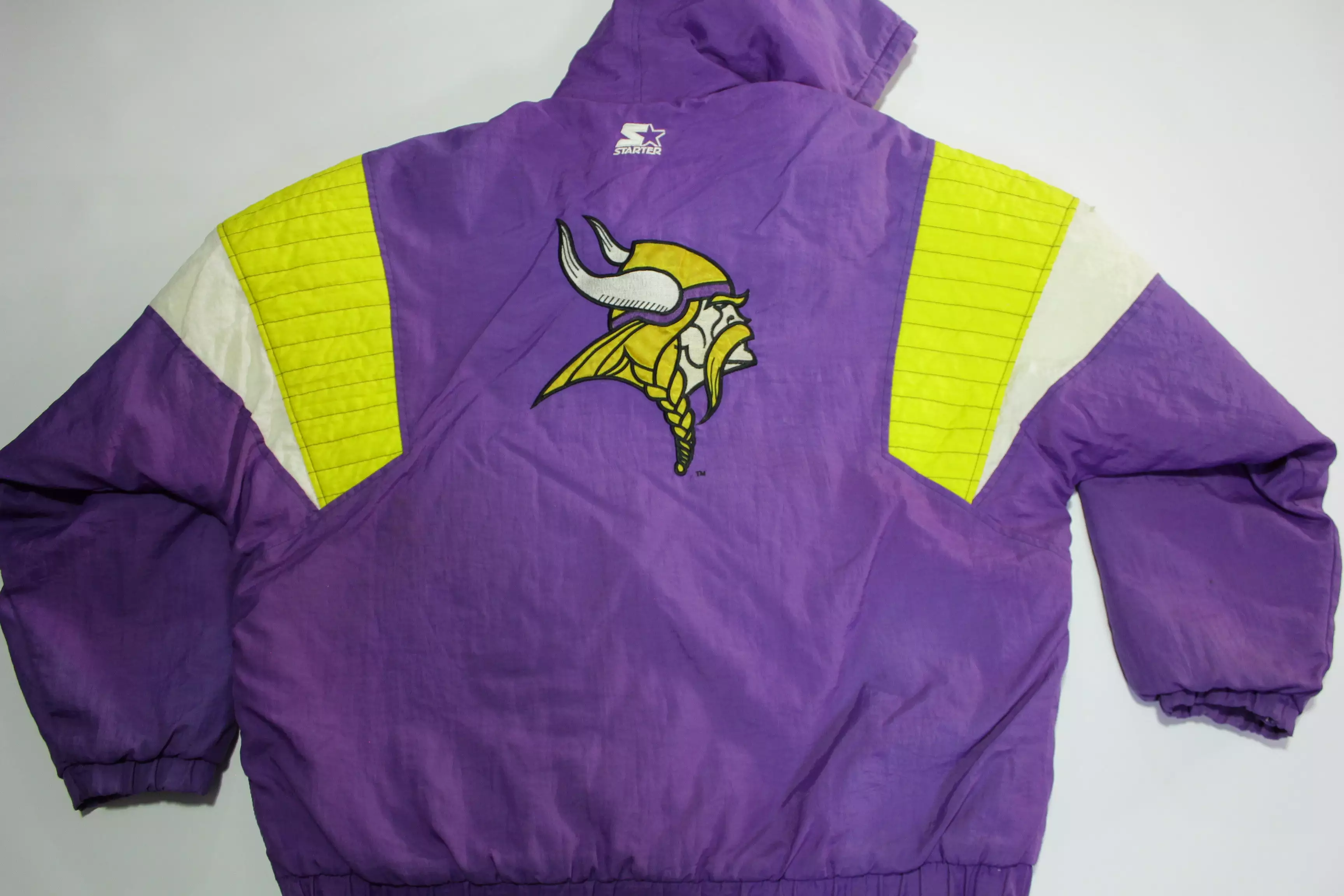 Minnesota Vikings Pro Line Vintage Pullover Distressed Parka Starter Hooded Jacket